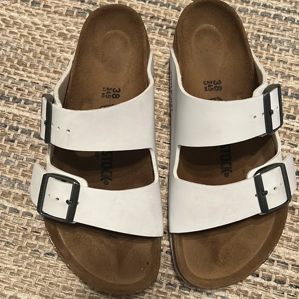 SOLD White Arizona Birkenstock Sandals - Picture 3 of 7